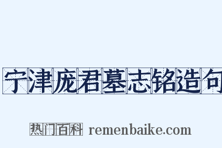 宁津庞君墓志铭造句是什么意思的图片